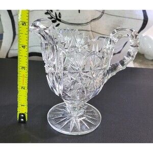 AMERICAN BRILLIANT CUT GLASS CREAMER LARGE 5"